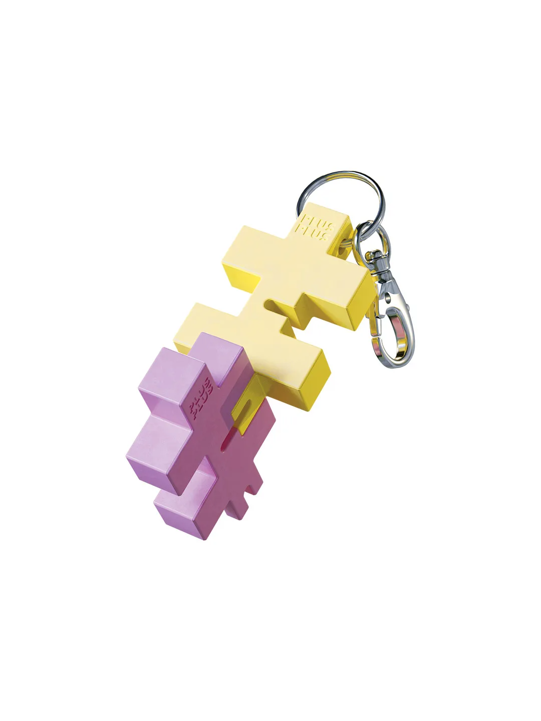 Plus Plus HEXEL DUO raktų pakabukas pastelinė geltona/rožinė