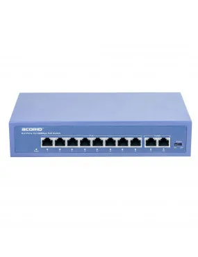 10 prievadÅ³ komutatorius Acorid CS1110P (8 PoE, 2 Uplink, gigabit, 20 Gbps)